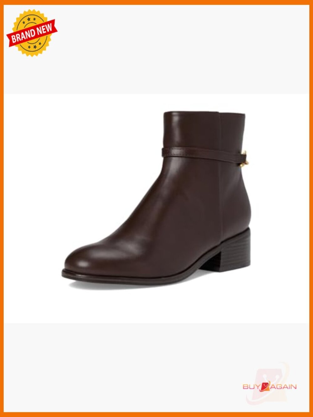Faux Leather Ankle Booties with Block Heel and Zip Closure - Picture 7 of 7
